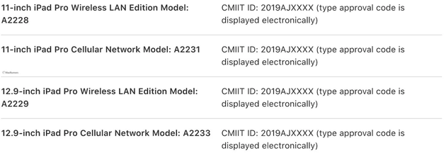 共有四款型號（圖片來自@macrumors）