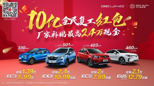 續(xù)航501km只要10.99萬，抄底BEIJING-EX3就趁現(xiàn)在！