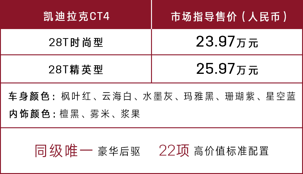 配圖1：新美式風(fēng)尚后驅(qū)轎車凱迪拉克CT4率真上市，售價(jià)23.97-25.97萬元.jpg