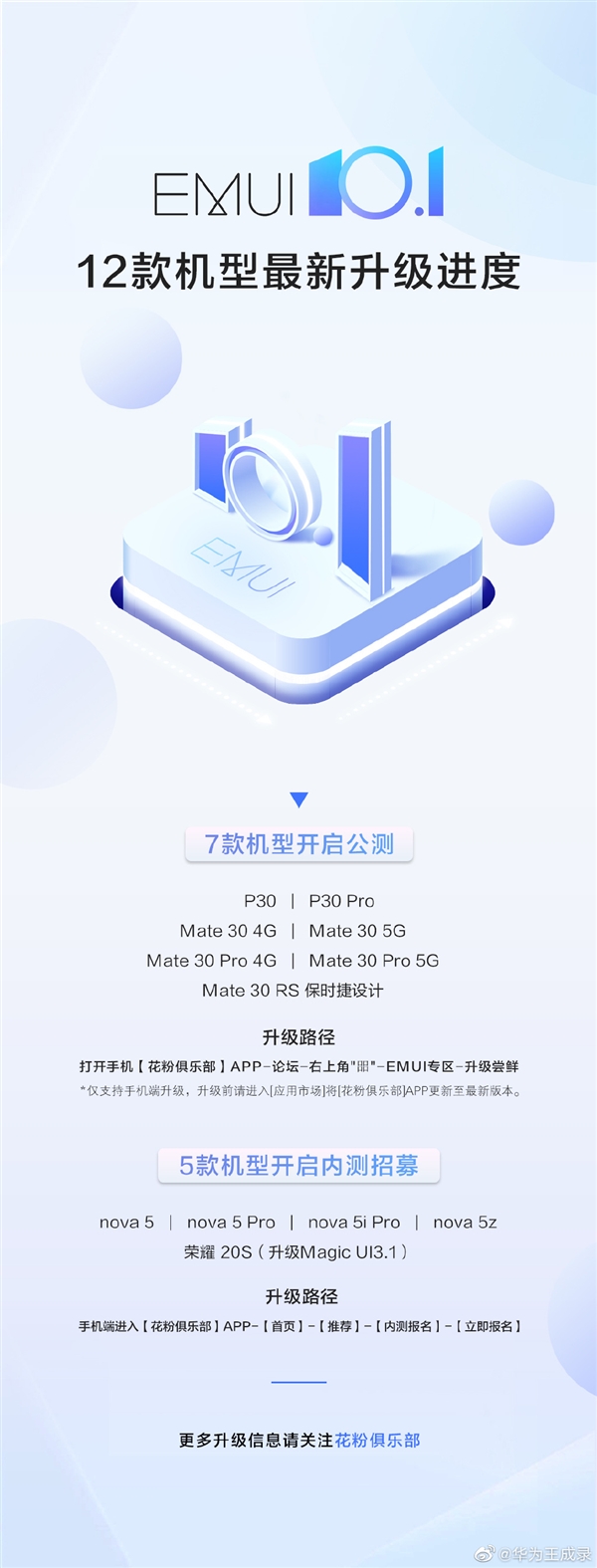 5款機型嘗鮮！華為nova 5系列開啟EMUI 10.1內(nèi)測招募