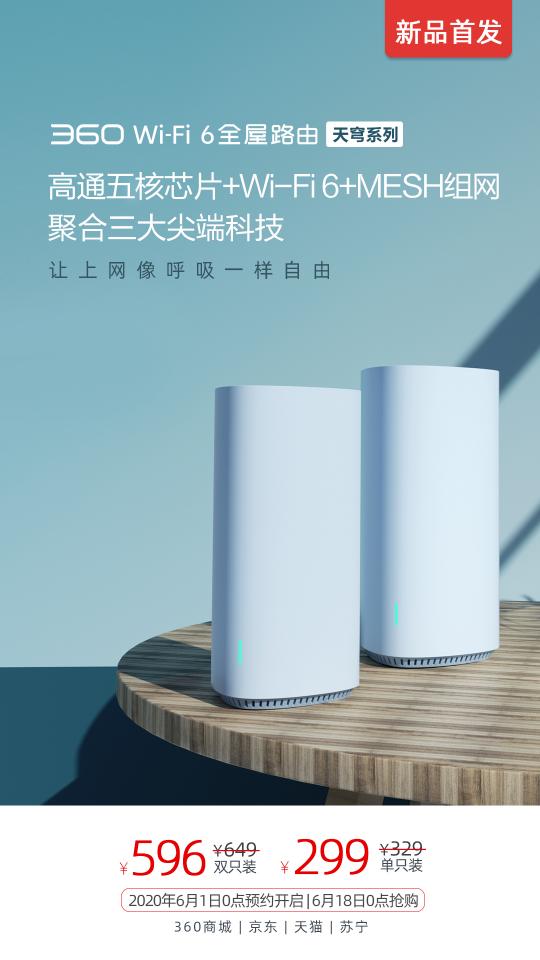 三大尖端科技搶奪WiFi6市場，新品360全屋路由來了！