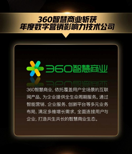 360智慧商業(yè)斬獲2020年金鼠標年度數字營銷影響力技術公司