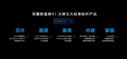 樹立標(biāo)桿品質(zhì)還沒有開關(guān)機廣告，榮耀智慧屏X1成端午超值選購大屏