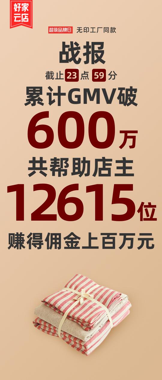 好家云店無印同款超品日：24小時GMV破600萬，幫助店主賺得百萬傭金