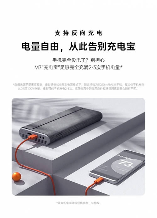 有可以隨身攜帶、不用插電的投影儀嗎?便攜快充的堅果M7來了!