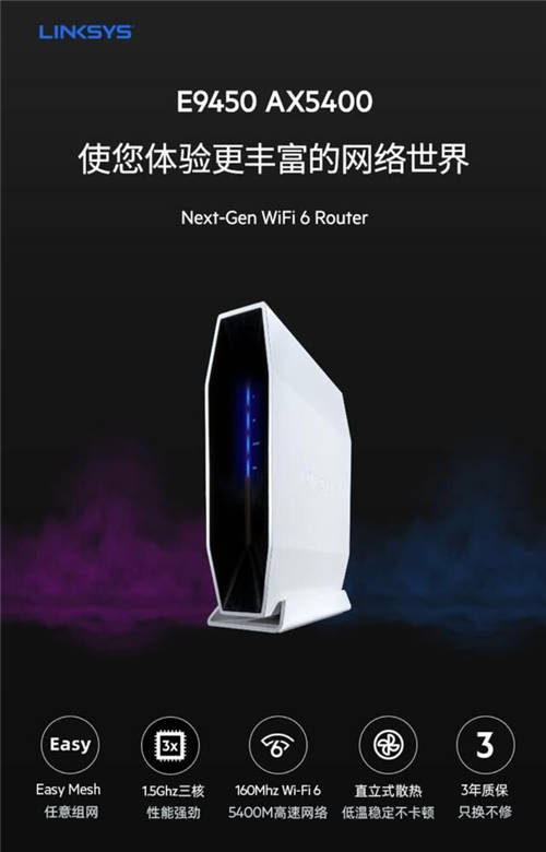 Linksys 推出 E9450 和 E8450 EasyMesh WiFi 6 雙頻路由器