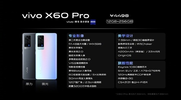 vivo X60系列本周開(kāi)售：業(yè)內(nèi)最薄5G手機(jī)！3498元起