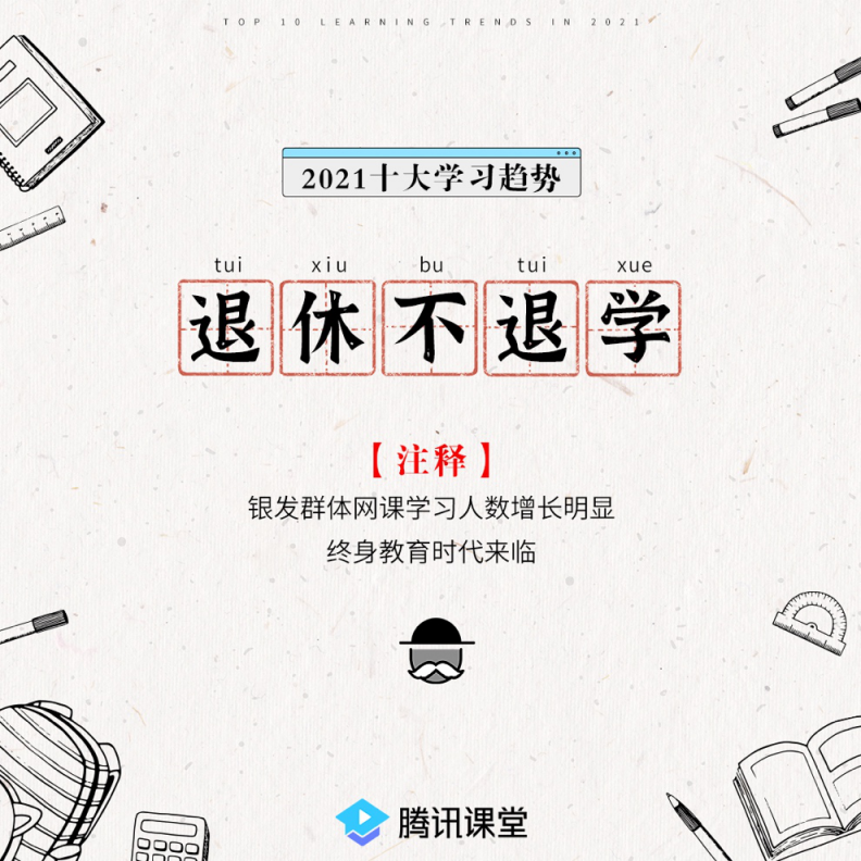 騰訊課堂發(fā)布2021年學習趨勢:IT學習后浪式碾壓 銀發(fā)族退休不退學