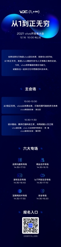 從1到正無窮 2021 vivo開發(fā)者大會將于12月16日召開