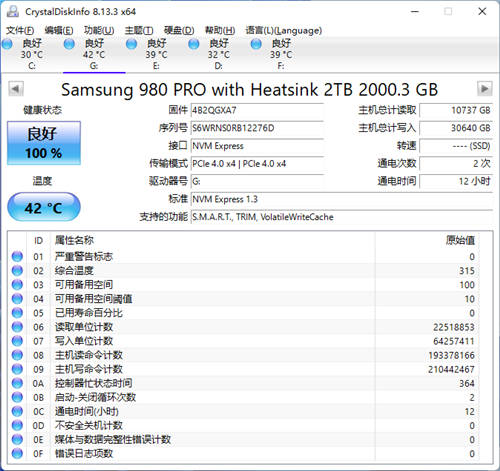 性能再提升：三星980PRO 2TB散熱片版評測