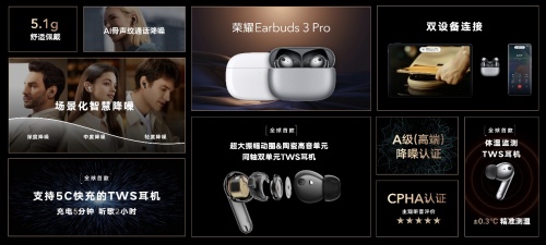 榮耀Earbuds 3 Pro發(fā)布 旗艦音質(zhì)受全球權(quán)威音樂和娛樂媒體billboard公告牌認(rèn)可