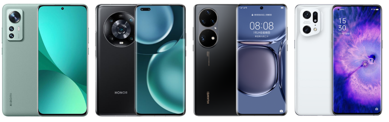 小米12系列、榮耀Magic4系列、華為P50系列、OPPO Find X5系列