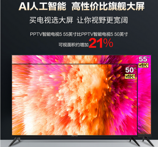 PPTV智能電視樹立行業(yè)典范,55寸電視將進(jìn)入千元時(shí)代