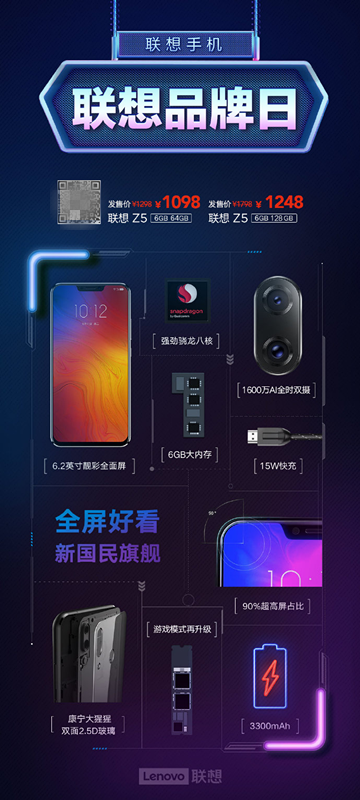 “機(jī)渴難耐”卻不知選哪個品牌？超品日聯(lián)想Z5s首降100熱銷中