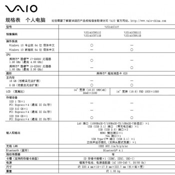 4月11日VAIO推出i5版本SX14 新增兩款機型配色