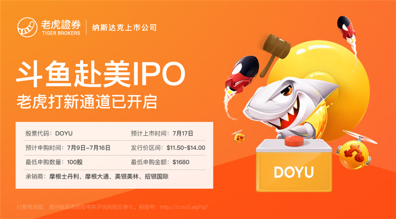 斗魚沖刺美股IPO 老虎證券支持散戶打新