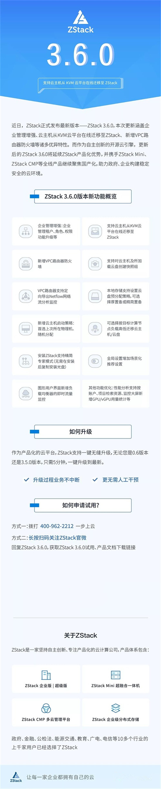 ZStack 3.6.0，支持云主機從任意KVM云平臺在線遷移至ZStack