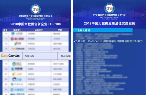 DataCanvas九章云極入選中國(guó)大數(shù)據(jù)行業(yè)應(yīng)用TOP Choice 2019