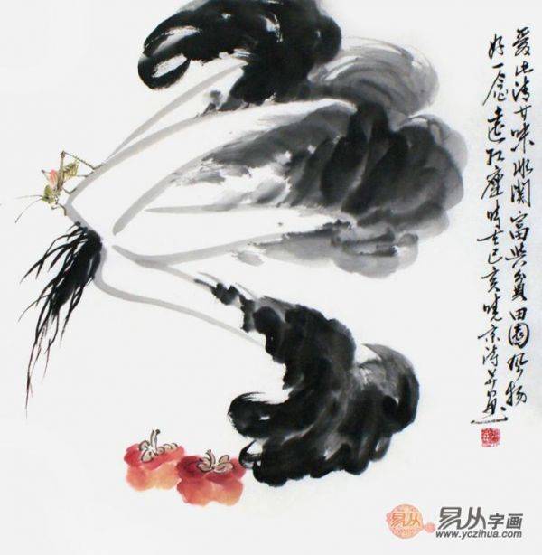 什么畫掛在玄關(guān)寓意好？掛鄭曉京白菜國(guó)畫 擁有好風(fēng)水的家