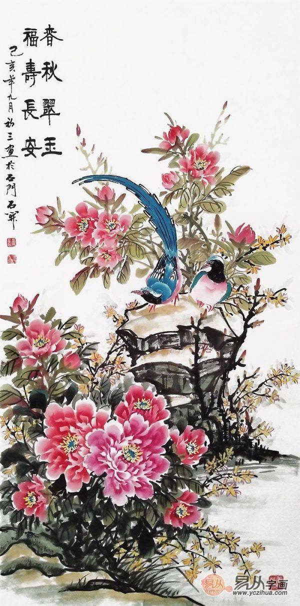 進(jìn)門玄關(guān)裝飾畫掛什么好，易從網(wǎng)力薦的這些豎幅花鳥畫最合適