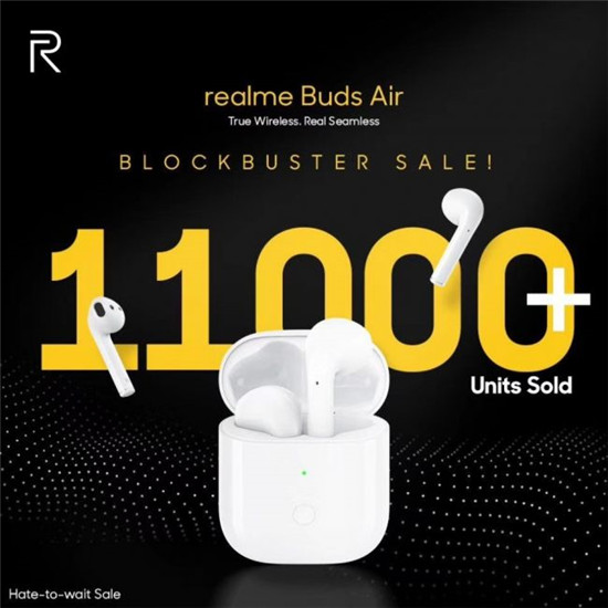 1小時售出11,000臺，realme Buds Air率先開啟印度IoT爆款時代