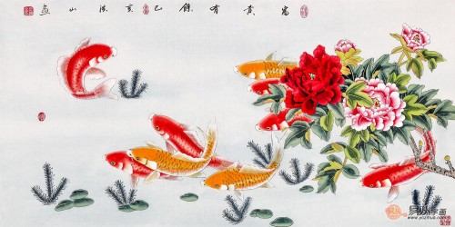 客廳白墻掛什么裝飾畫好，這幾幅花鳥國畫作品最合適了