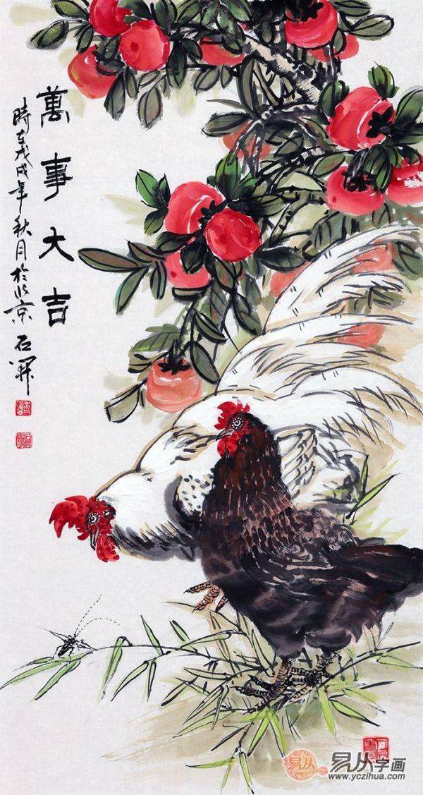 進門口玄關(guān)掛什么畫，吉祥富貴花鳥畫就選這些