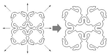 圖3：島-鏈結(jié)構(gòu)顯示器伸縮變形原理.png